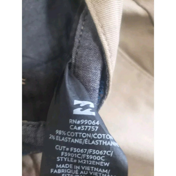 Billabong Shorts Men's  30 Dark Khaki Classic Chino Preppy NWT - Picture 8 of 9